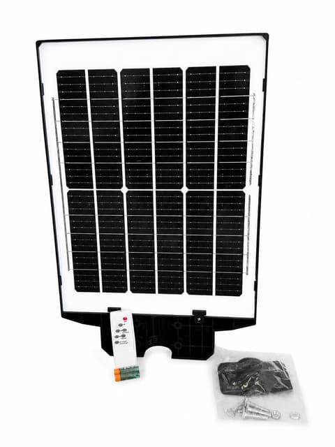 Lampă stradală solară LED 1600W cu telecomandă – neagră